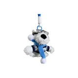 Синий свитер, шарф, очки, собака, гора, веревка, подвеска