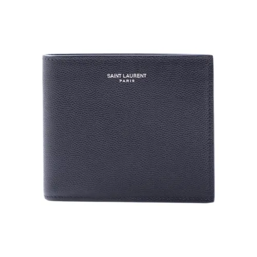 SAINT LAURENT Телячья кожа Кошелек Мужской Темно-синий