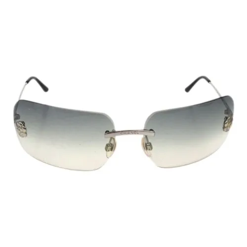 CHANEL Акриловые Прямоугольные Солнцезащитные Очки Женские Серые