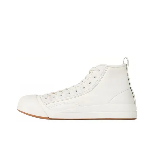 Bottega Veneta Vulcan High Топ Скейтборд Кроссовки Мужские Белые