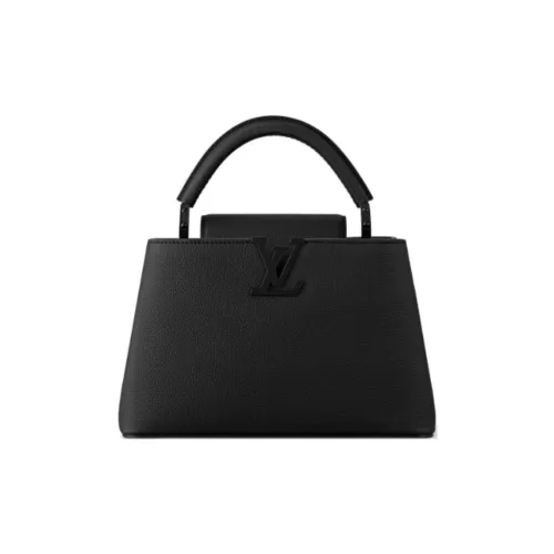 LOUIS VUITTON Capucines Кожа Капусин Через плечо Сумка-тоут Одно плечо Маленький Женский Черный