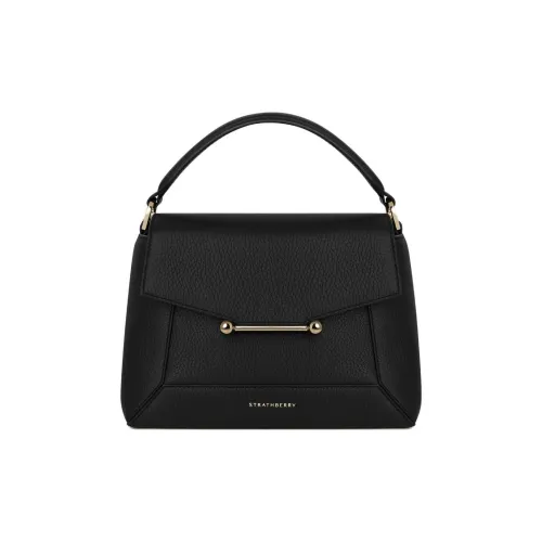 Strathberry Рельефная Телячья Кожа Сумка через плечо Сумка Женская Черная