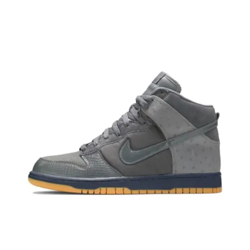 nike Dunk High DELUXE Противоскользящие Устойчивые к истиранию Высокие Кроссовки для скейтбординга Мужские Графитовый Серый