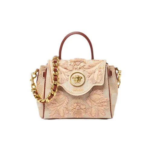 VERSACE Сумка из коровьей кожи Маленькая Унисекс Бежевая