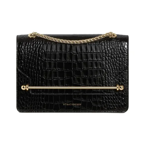 Strathberry Телячья кожа Сумка через плечо Стандартная Женская Черная