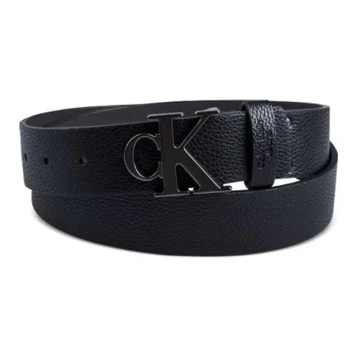 CALVIN KLEIN Логотип Бренда Полиуретановая Кожа Ремни Мужской Черный Ширина 3,8 см