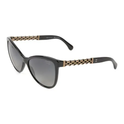 CHANEL Ацетат Кошачий глаз Солнцезащитные очки Женские Черный