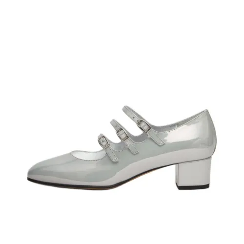 Carel Kina Квадратный каблук Туфли Мэри Джейн 4CM Женские Отражение Белый