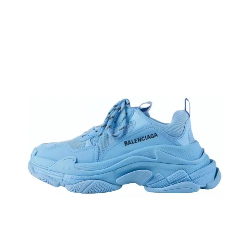 Balenciaga Triple S Low Топ Толстоподошвенные кроссовки Женские Небесно-голубой