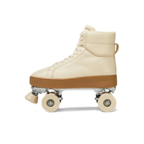 Bottega Veneta Quilt Rollers Амортизация Износостойкая Высокая Обувь для Уличного Спортива Мужская Экрю