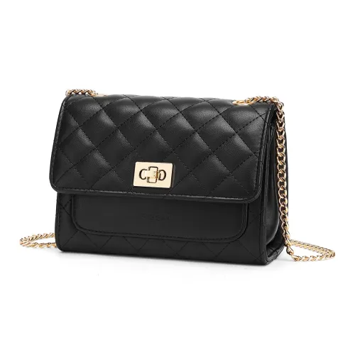 ST SAT Сумка через плечо из синтетической кожи маленькая квадратная сумка стандартная женская черная жемчужно-белая