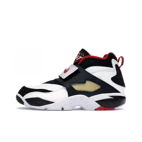 Nike Air Ромб Шипы Устойчивый к абразиву Дышащий MID Топ Винтажные баскетбольные кроссовки Мужской Черный белый