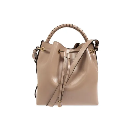 Chloe Блестящая Телячья Кожа Ведрообразная Сумка Сумка через плечо Сумка для женщин Светлый Умбра