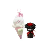 Кролик + Стиль Шанель Платформа в Красном Розовом Гроздьях