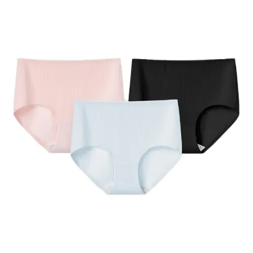 Skechers 3 пачки: Голубая гортензия + Персиково-розовый + Черный хризантема Женские трусики-бикини