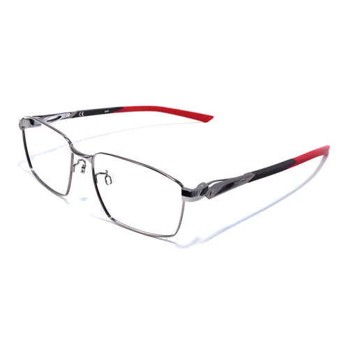 nike Титановый сплав Квадратные Оправы для очков Мужские Серебряные