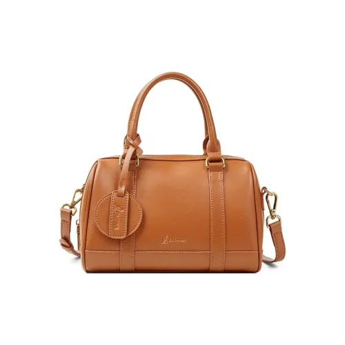 L'ALPINA Сумка из коровьей кожи с микрофиброй синтетическая кожа одно плечо средний размер женский винтажный коричневый черный