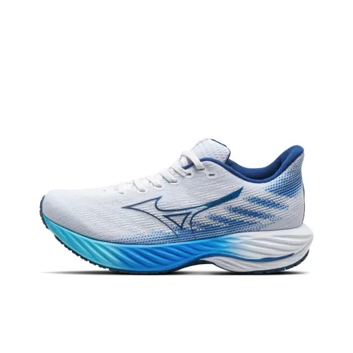 Кроссовки для бега Mizuno Wave Rider 28, низкий топ, белый/синий, мужской