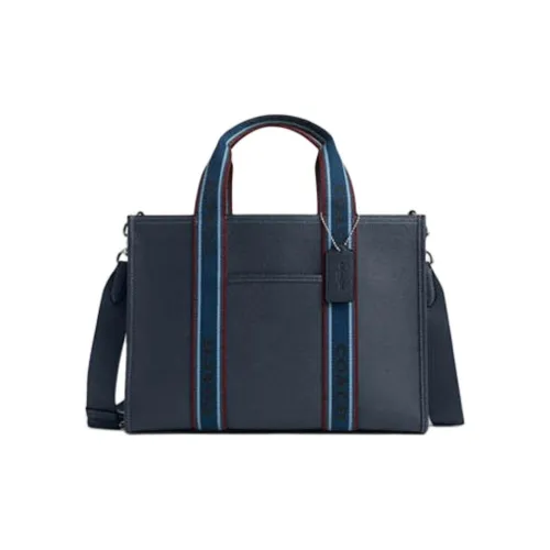 COACH Smith Pebble Кожа Тоут Сумка Сумка для покупок Сумка через плечо Сумка Большая Женская Джинсовый Синий