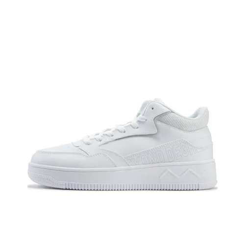 361° Slip Устойчивый к истиранию MID Топ Скейтборд Кроссовки Мужской Белый