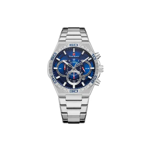 TEAR Trace Кварцевый механизм Стальной ремешок Часы Мужские Часы Синий циферблат