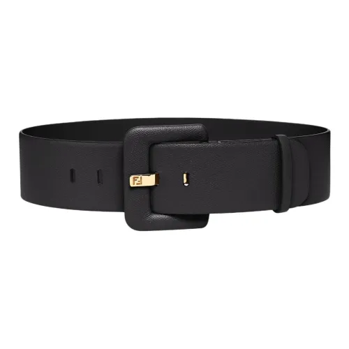 FENDI Однотонный дизайн телячья кожа кожаные ремни женский черный 6 см