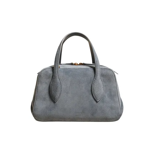 KHAITE Телячья замша Портативная Сумка через плечо Сумка на плечо Женская Средняя серая