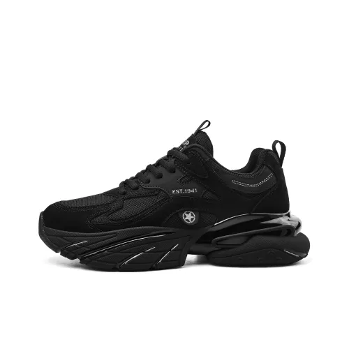 JEEP SPIRIT Black Myth Толстая подошва Низкий топ Графитовый черный Мужской