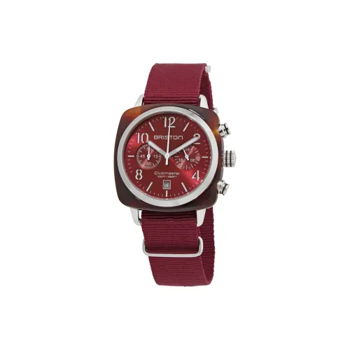 BRISTON Наручные часы Кварцевый механизм Нейлоновый ремешок 40 мм Красный циферблат Мужские часы