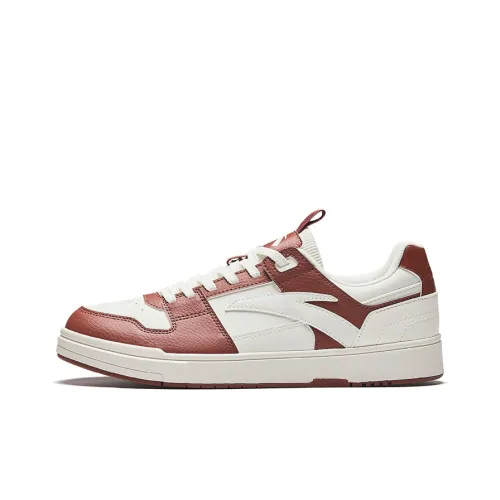 ANTA Street Play Series Slip-resistant Abrasion-resistant Low-top Skateboard Shoes Men's Red White ANTA Street Play Series Противоскользящие Устойчивые к истиранию Низкие Кеды для скейтбординга Мужские Красный Белый