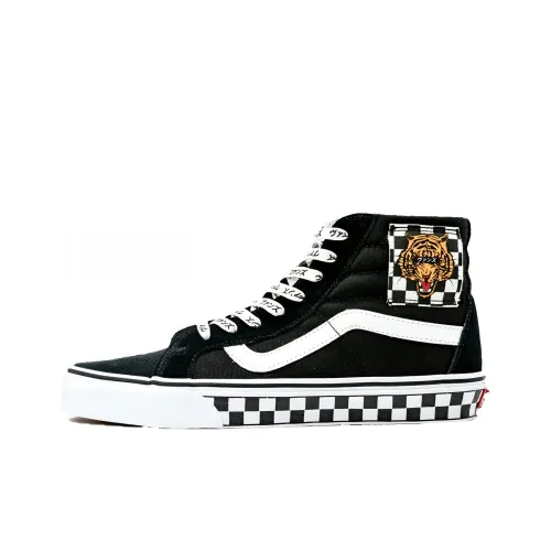 VANS SK8 HI Reissue Тигр Check High Топ Скейтборд Кроссовки Унисекс Черный