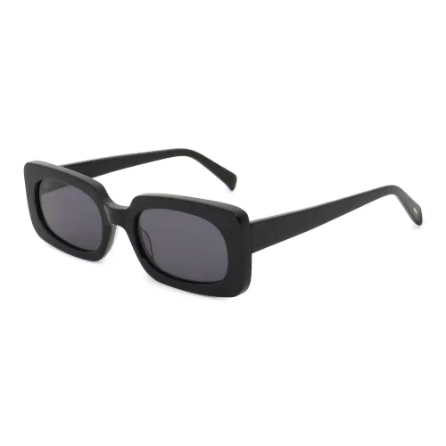 Пара солнцезащитных очков Ponyo с пластиковой оправой прямоугольной формой унисекс черный