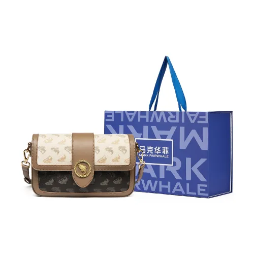 FAIRWHALE Сумка через плечо из ПВХ маленькая квадратная сумка для женщин обычная кофейного и экрю цвета