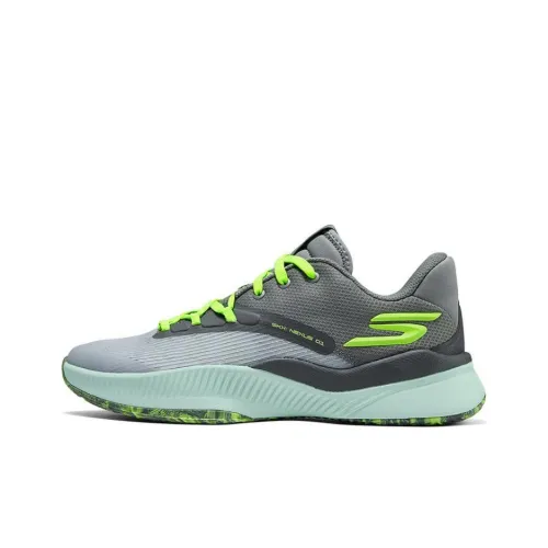 Skechers Беговые кроссовки Низкий верх Серый/Зеленый Мужской