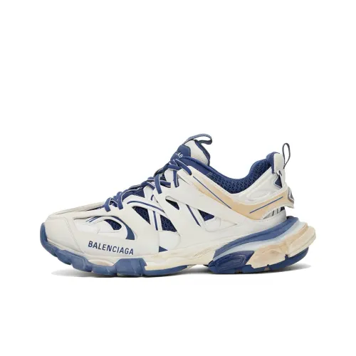 Balenciaga Track Worn Out Low Топ Толстая подошва Кроссовки Женские Синие Белые Потертые