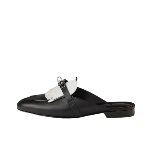 HERMES Oz Резиновая подошва Домашние тапочки Женские Черный