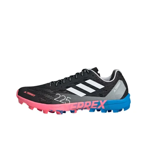 adidas Terrex Speed Slip устойчивый к истиранию дышащий низкий верх кроссовки для бега по пересеченной местности унисекс черный белый синий