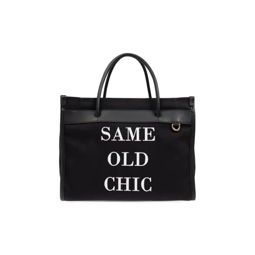 MOSCHINO Ткань с кожаными вставками Тоут Сумка Сумка для покупок Сумка через плечо Сумка Женская Черная