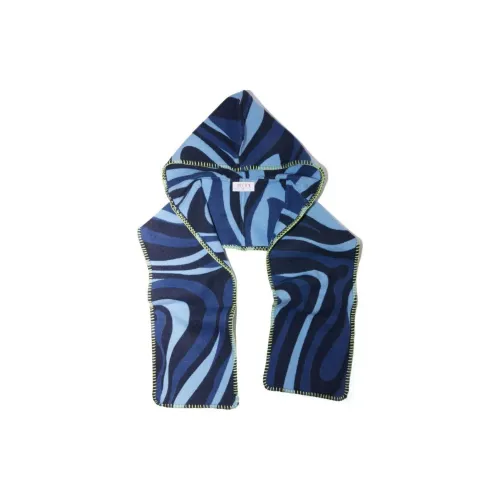 EMILIO PUCCI Шарфы из хлопчатобумажной вязаной ткани Детский Синий