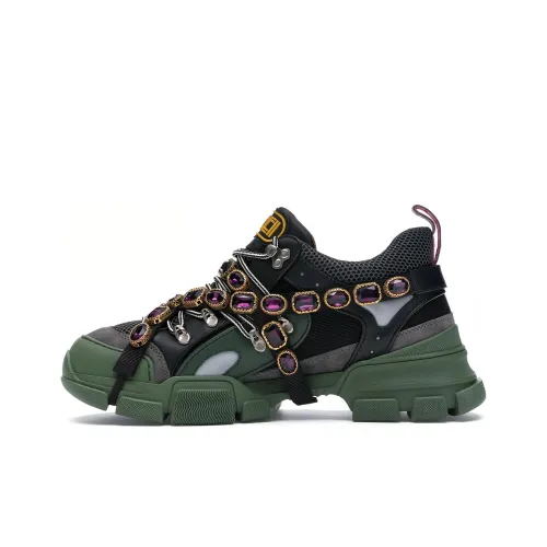 GUCCI Flashtrek Амортизация Устойчивость к истиранию Дышащий Низкий Топ Кроссовки для бега Мужские Черный Зеленый