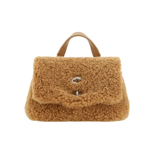 Zanellato Shearling Корова Кожа Сумка через плечо Сумка Женская Коричневая