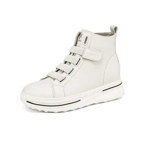 BOERDIQI Дышащий Легкий Увеличивающий Высоту Высокий Топ Повседневный Женский Белый