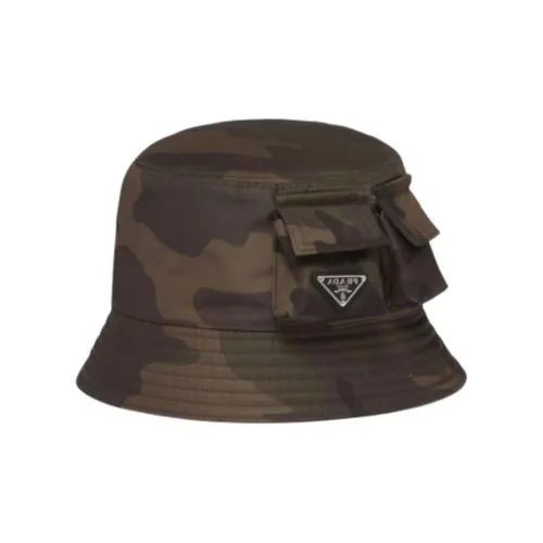 PRADA Шляпы ведра из кожи мужские зеленые