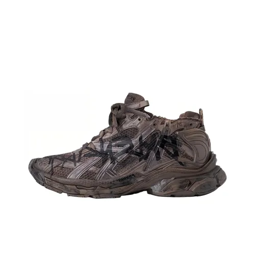 Balenciaga Runner Толстая подошва Низкий топ Серый Коричневый Мужской