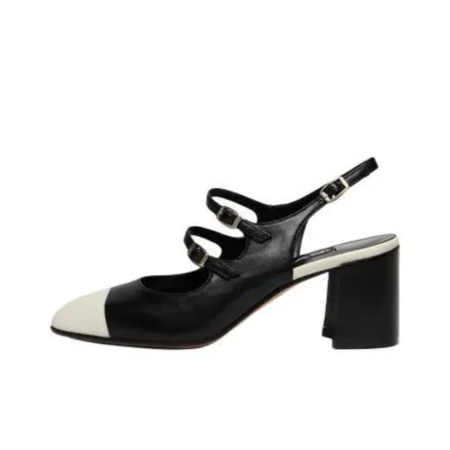 Carel Papaya Квадратный каблук Туфли Мэри Джейн 6 см Женские Черный белый