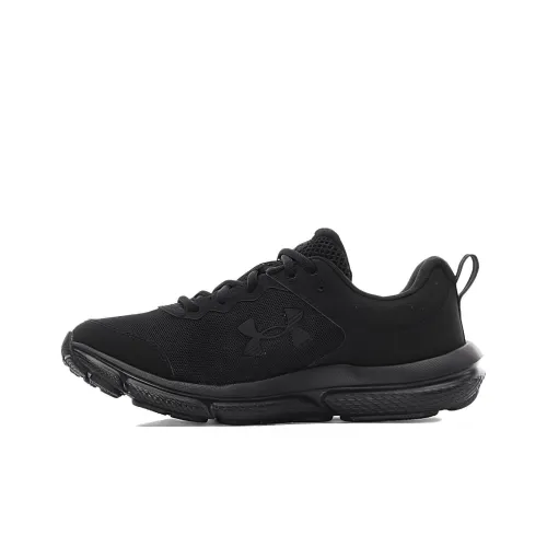 Under Armour Charged Assert 10 Износостойкие Дышащие Низкие Беговые кроссовки Женские Черные