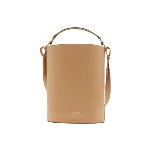 Burberry Рельеф Телячья Кожа Ведрообразная Сумка Сумка через плечо Сумка среднего размера Женская Светлая Миндаль