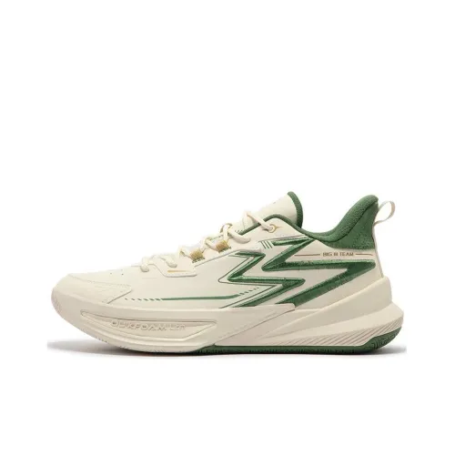 361° Устойчивые к истиранию амортизаторы Низкий топ Баскетбольные кроссовки Мужские Бежево-зеленый