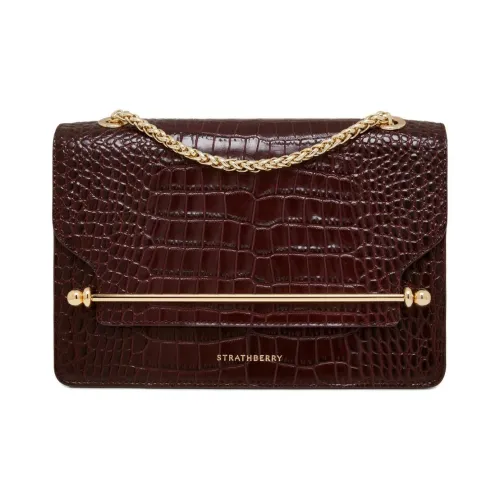 Strathberry Телячья кожа Сумка через плечо Женская Бургунди