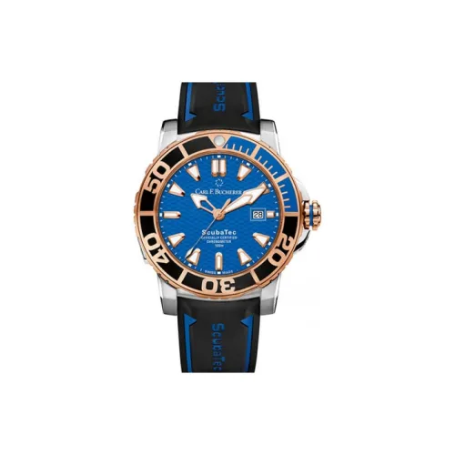 BUCHERER PATRAVI Collection Автоматический Механический Механизм Мужские Часы Часы 44,6 мм Синий Циферблат